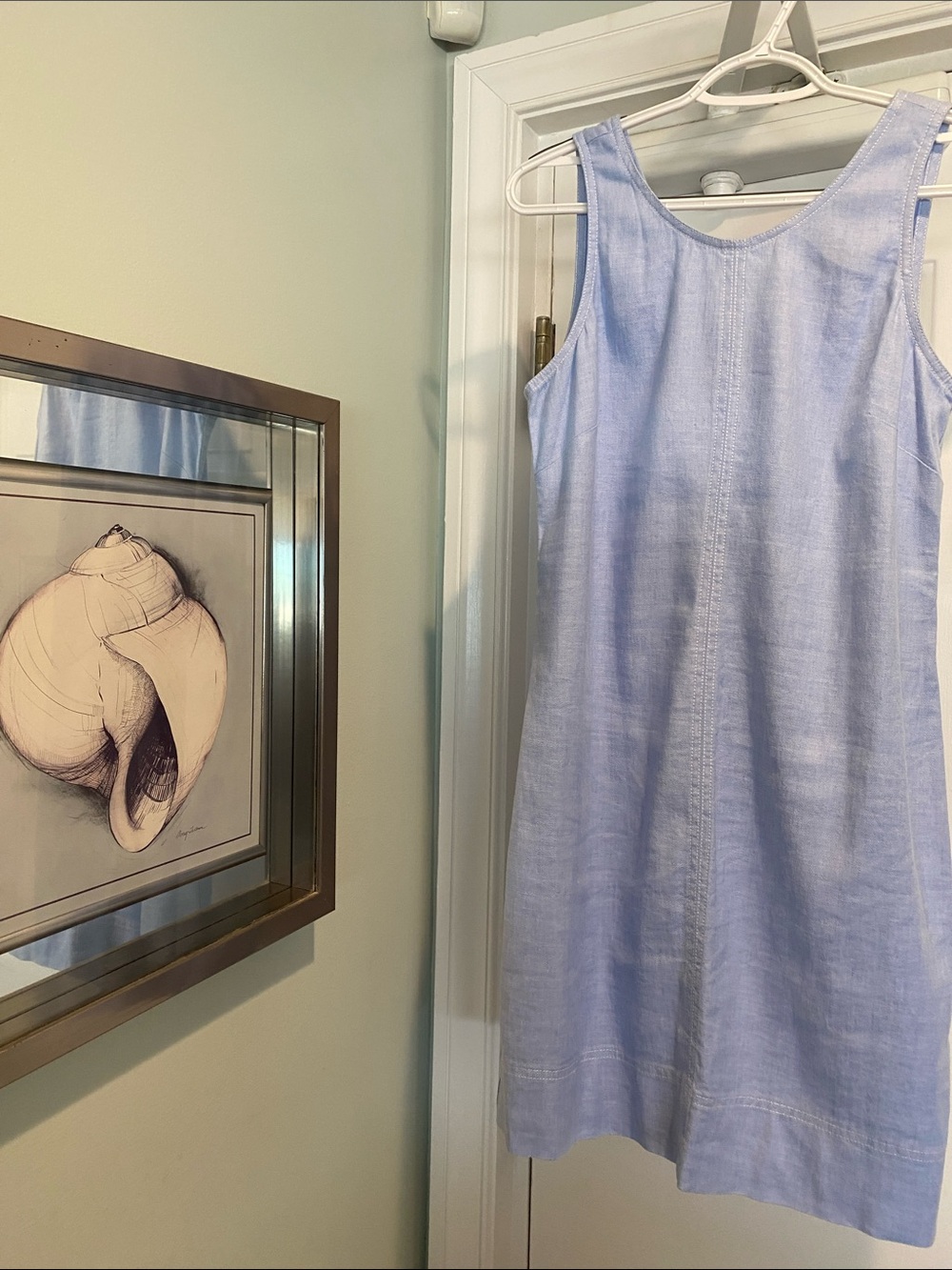 Tommy Bahama Light Blue Sleeveless Linen Shift Dress